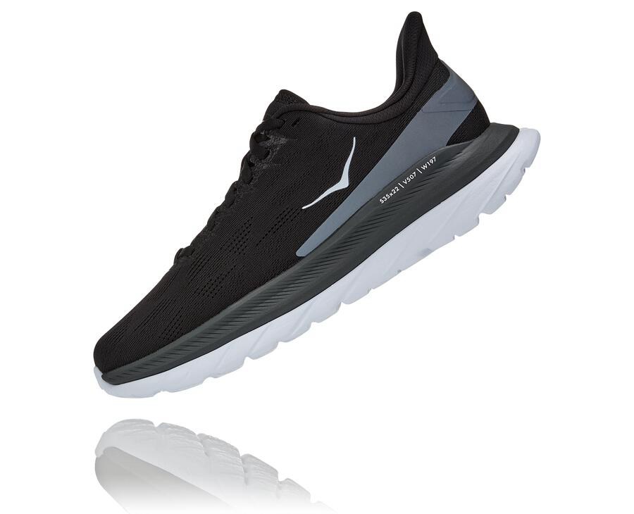 Hoka One One Mach 4 Löparskor Dam - Svarta/Vita - QWDNO-2057